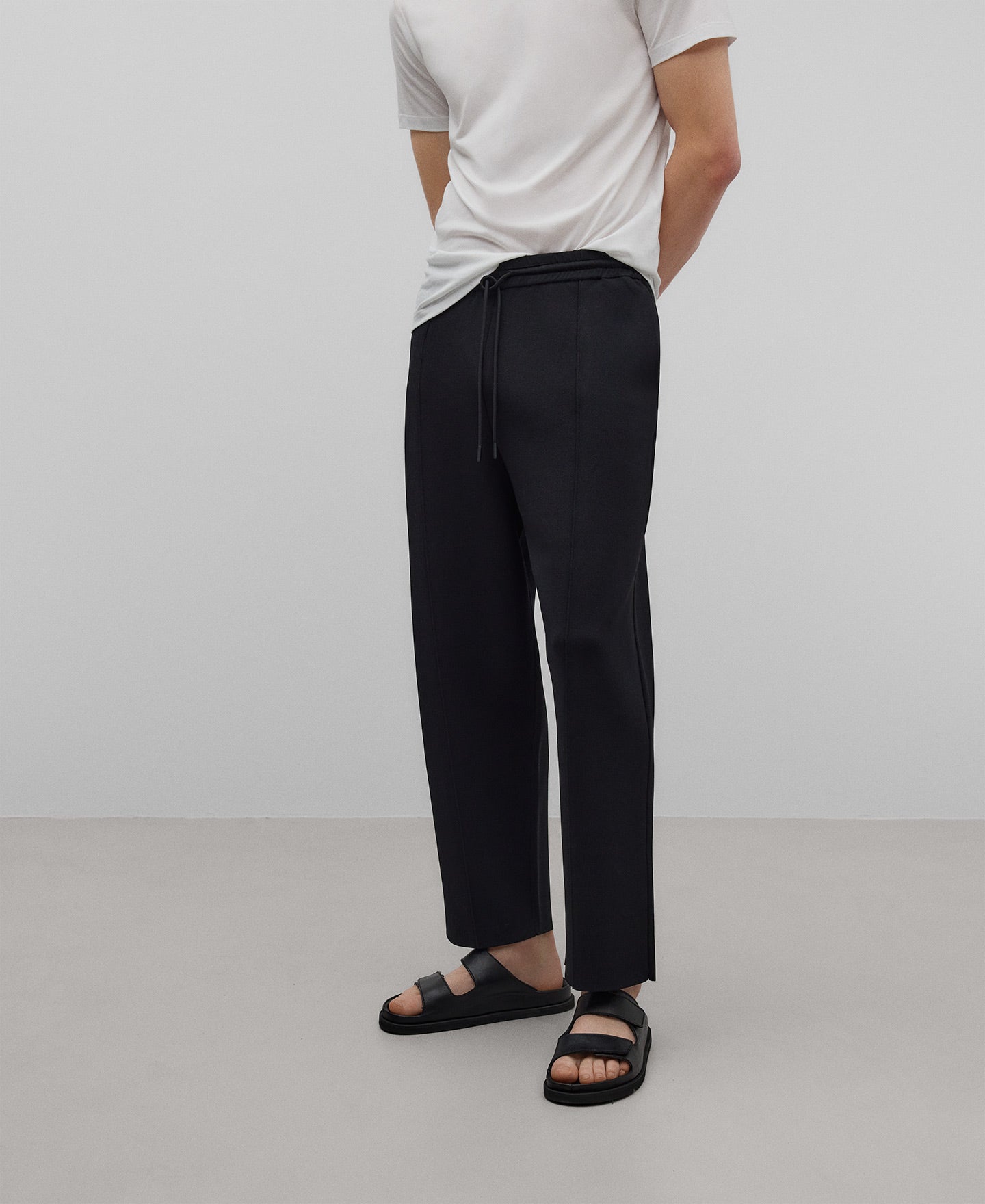 Black Knit Trousers for Men