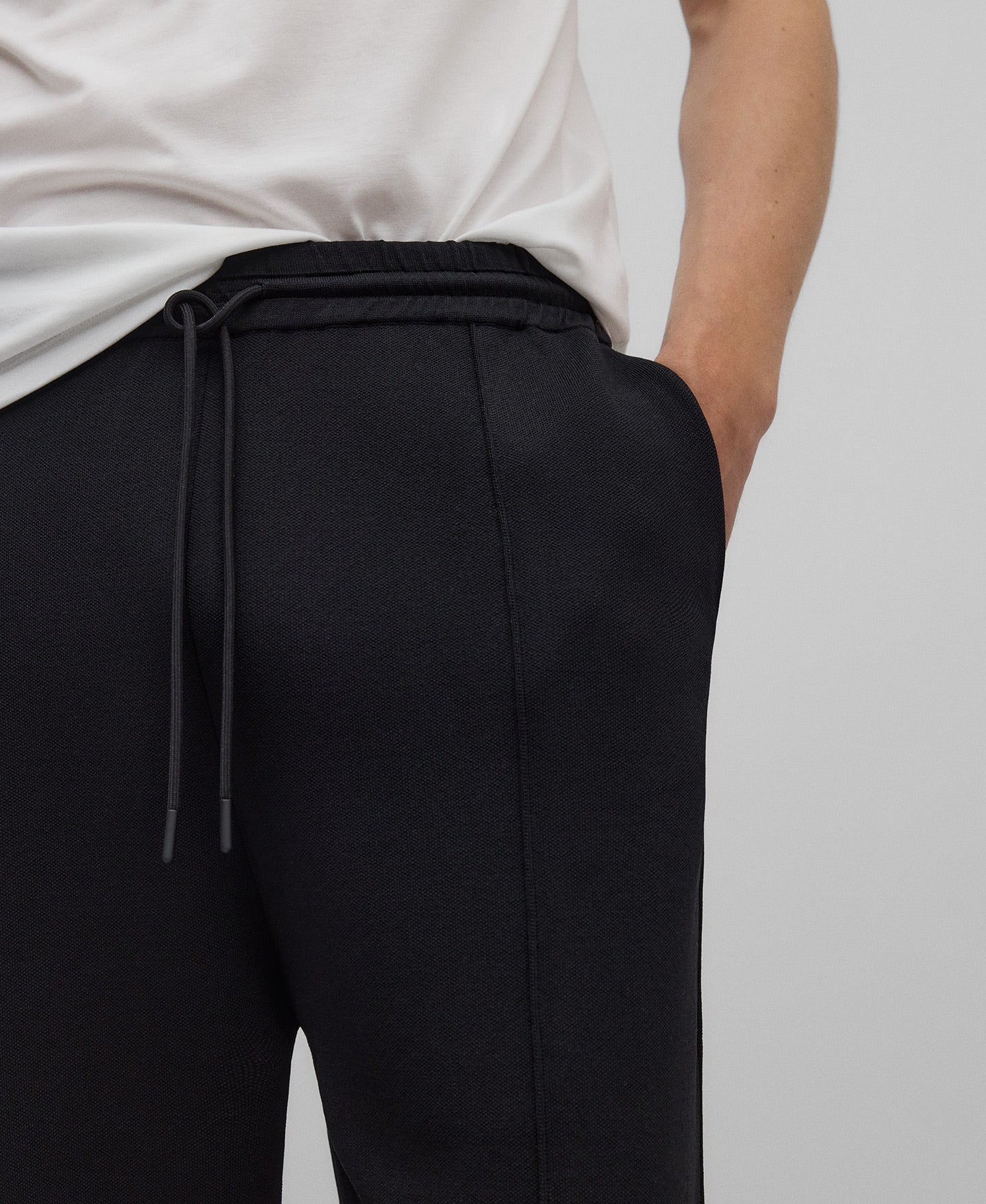 Black Knit Trousers for Men