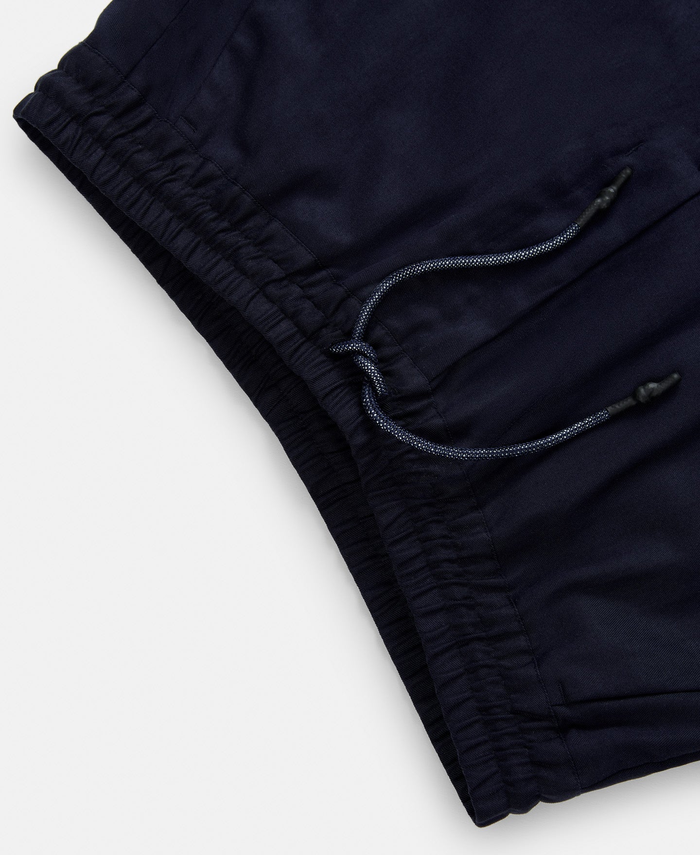 Navy Blue Carrot Fit Lyocell Trousers