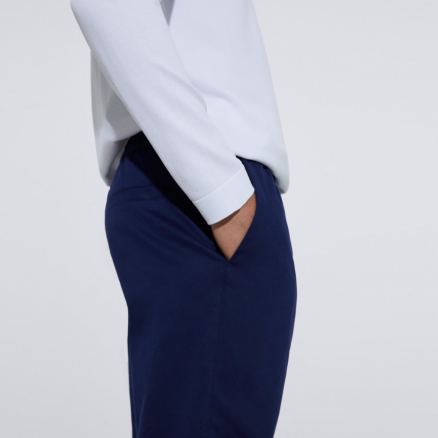 Navy Blue Cotton Jogger Pants