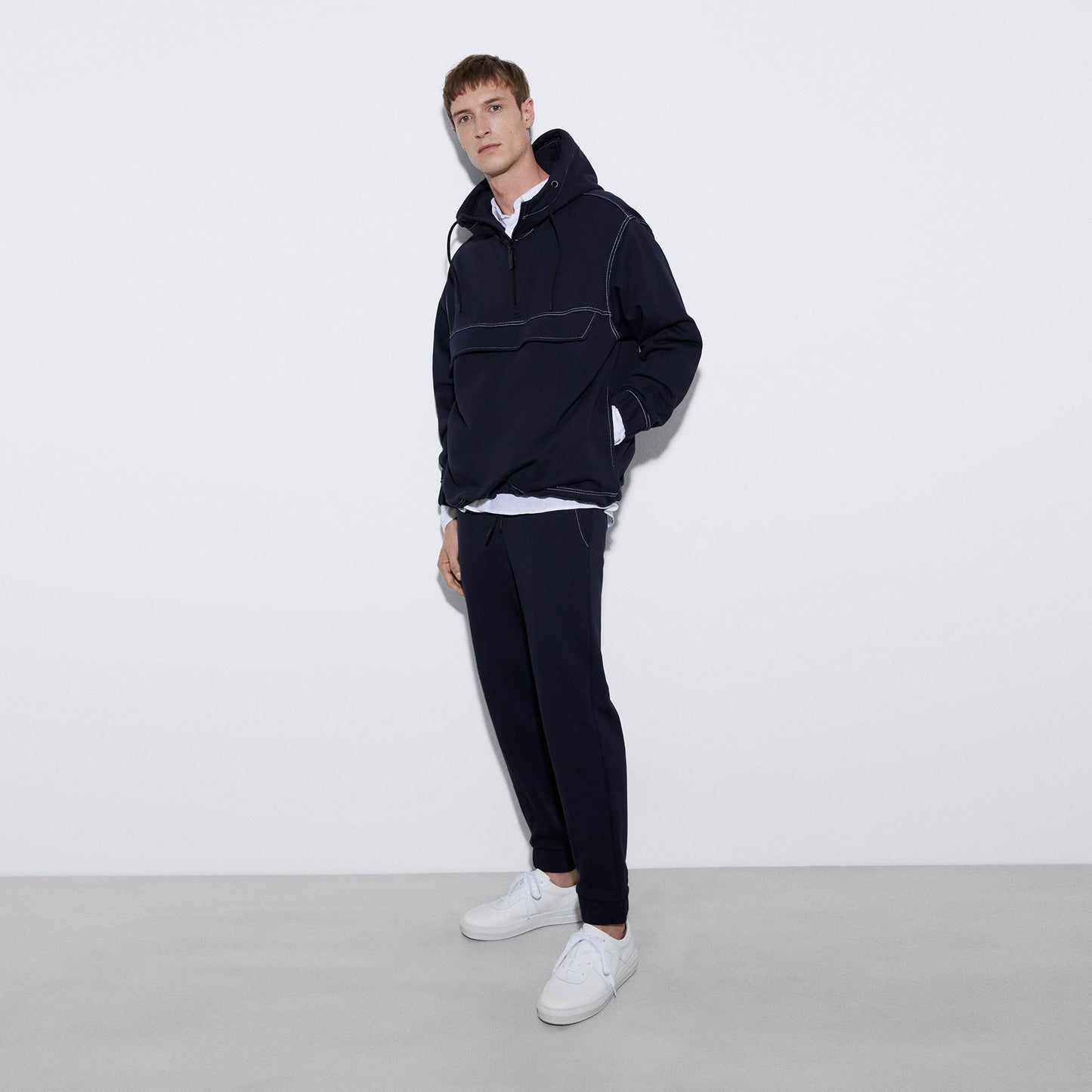 Navy Blue Organic Cotton Jogger Trousers