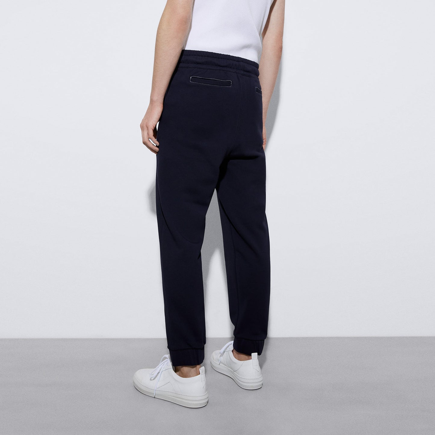 Navy Blue Organic Cotton Jogger Trousers