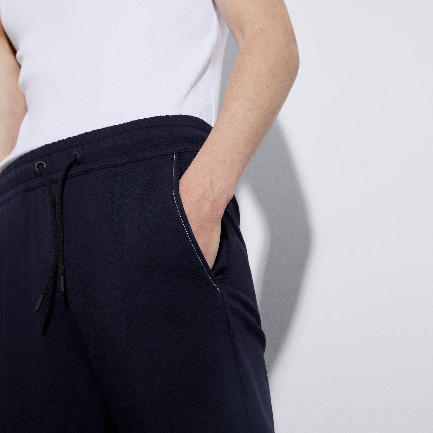 Navy Blue Organic Cotton Jogger Trousers