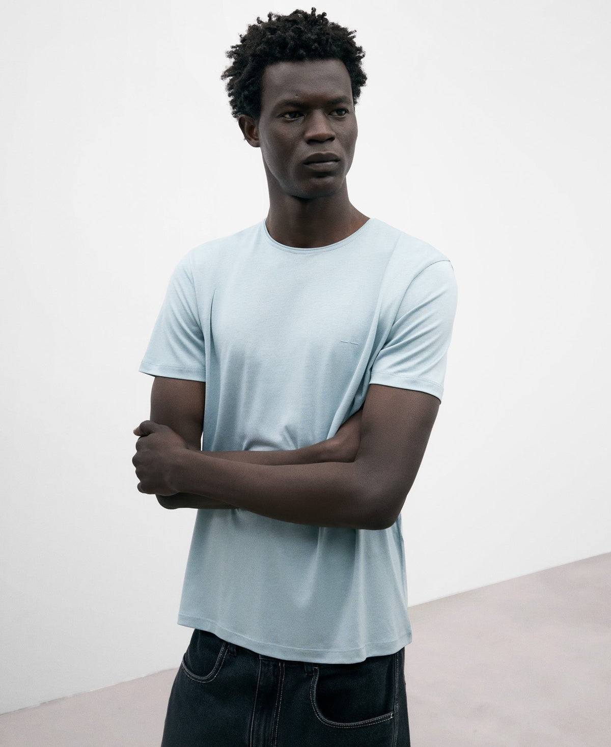 Light Blue Crew Neckline T-Shirt