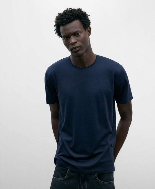 Men's Navy Blue Crew Neck T-Shirt