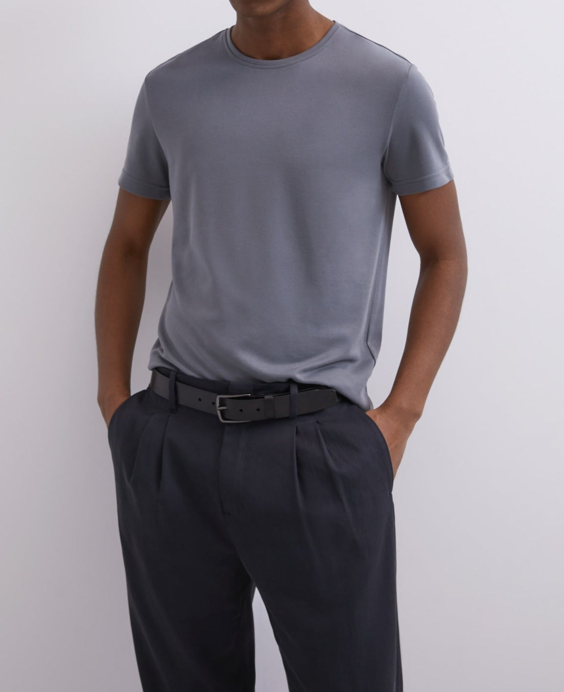 Grey Modal Crew Neck T-Shirt