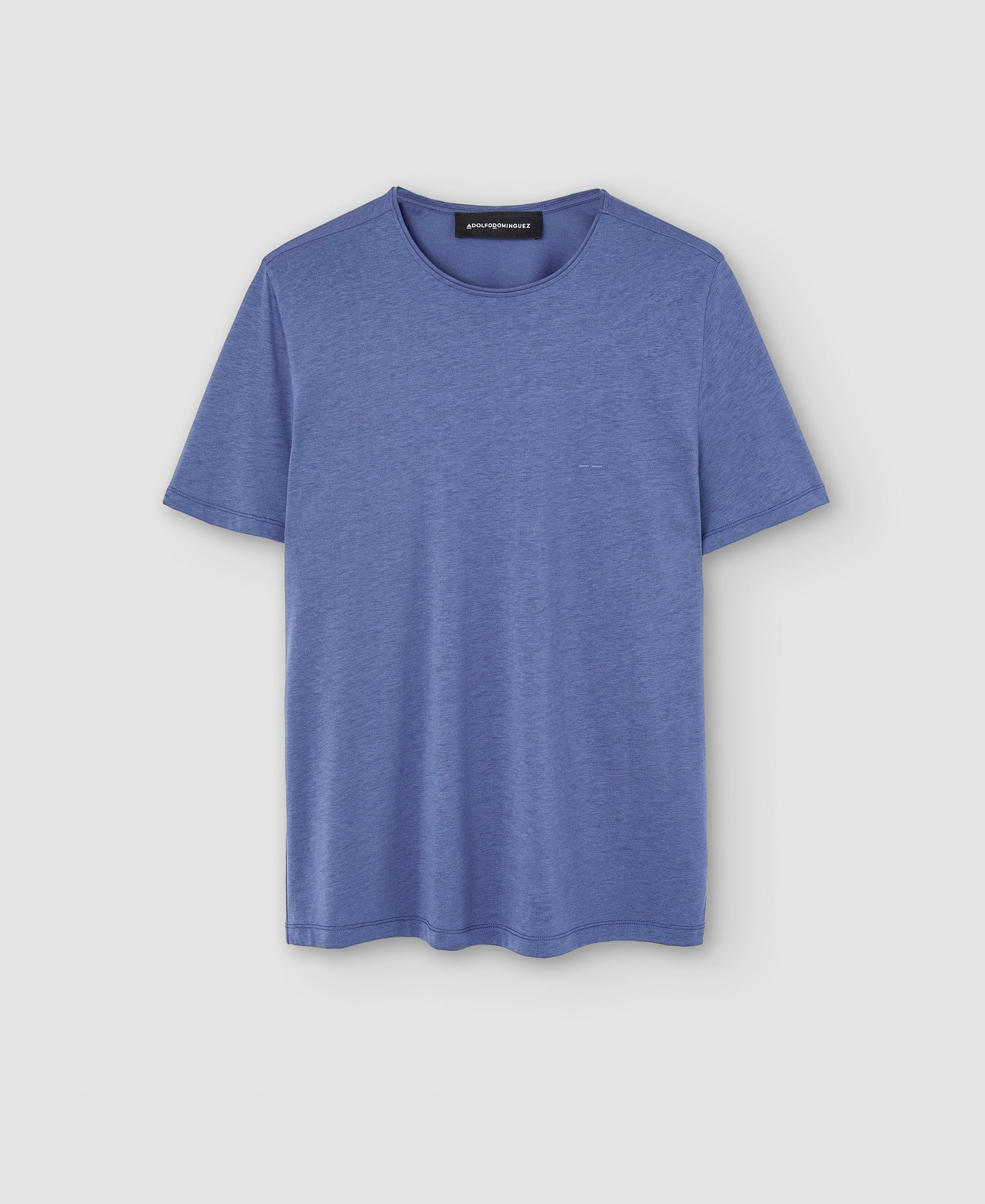 Blue Lyocell Crew Neck T-Shirt