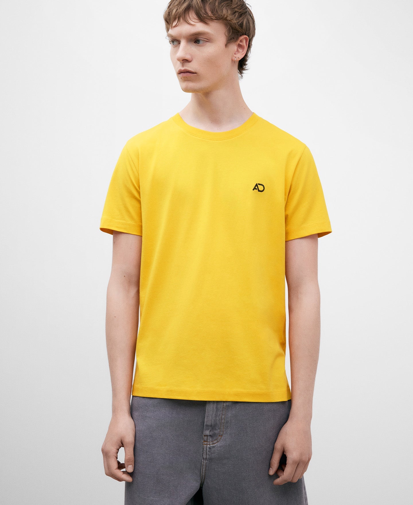 Yellow Cotton Crew Neck T-Shirt