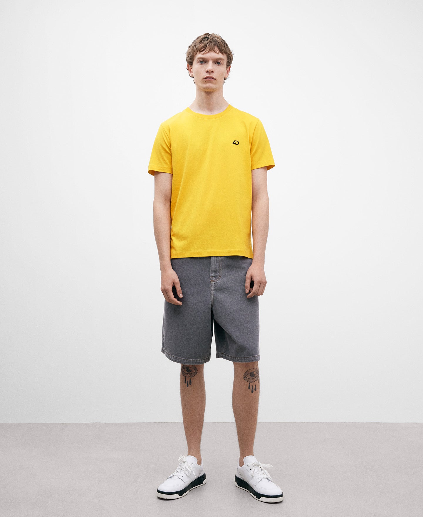 Yellow Cotton Crew Neck T-Shirt