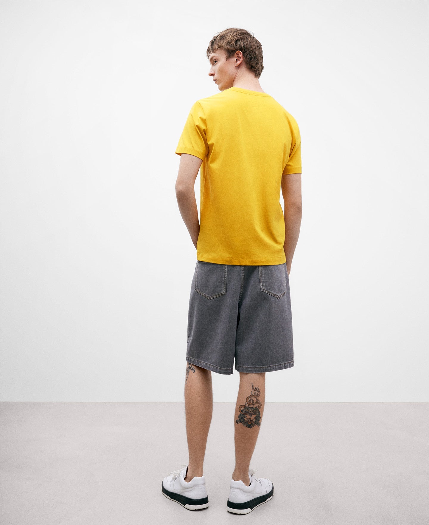 Yellow Cotton Crew Neck T-Shirt