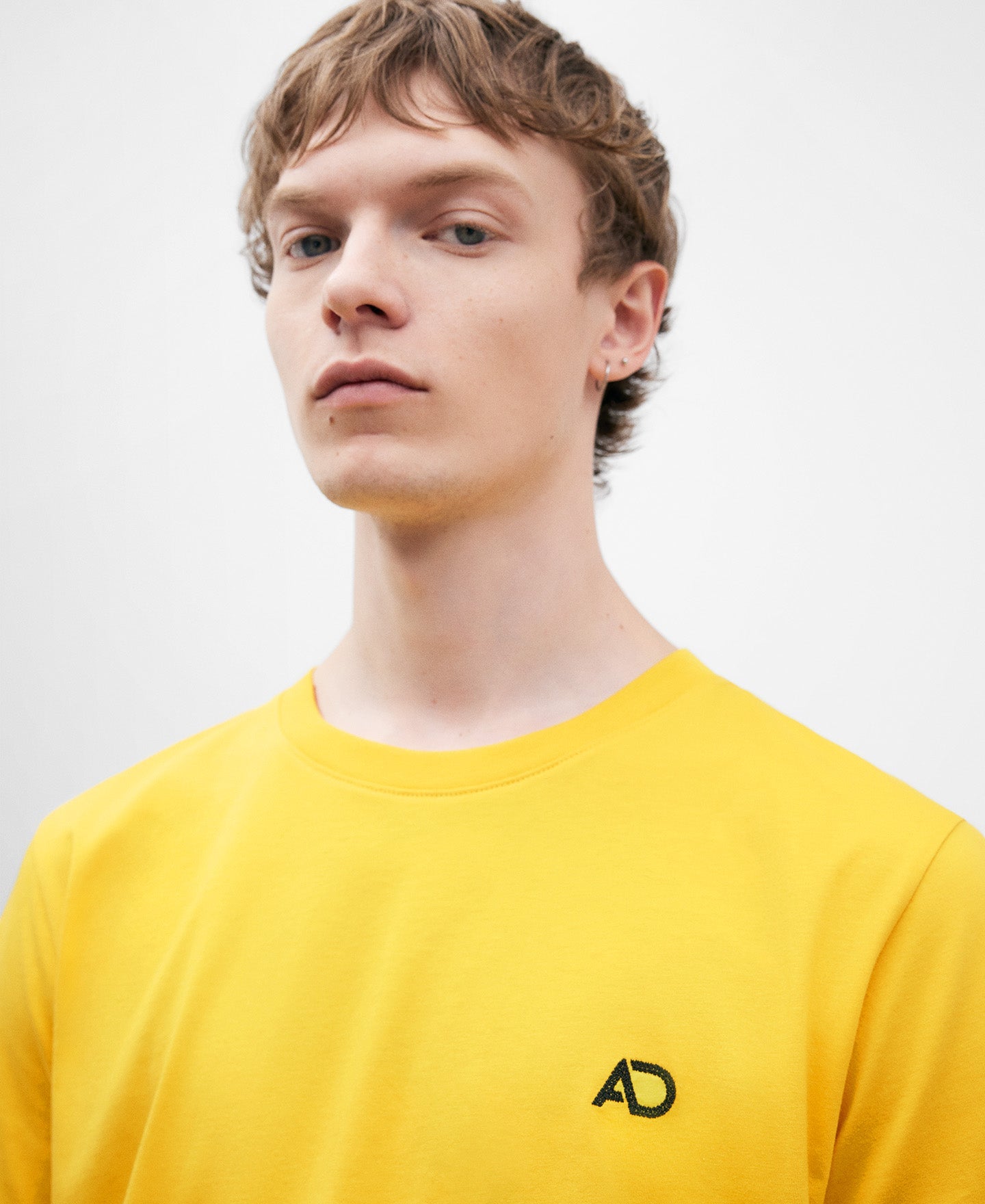 Yellow Cotton Crew Neck T-Shirt
