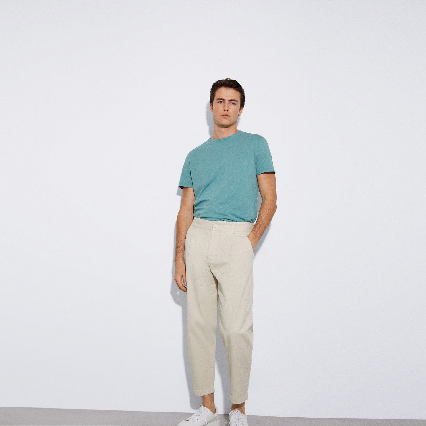 Topaz Blue Short-Sleeved Cotton T-Shirt