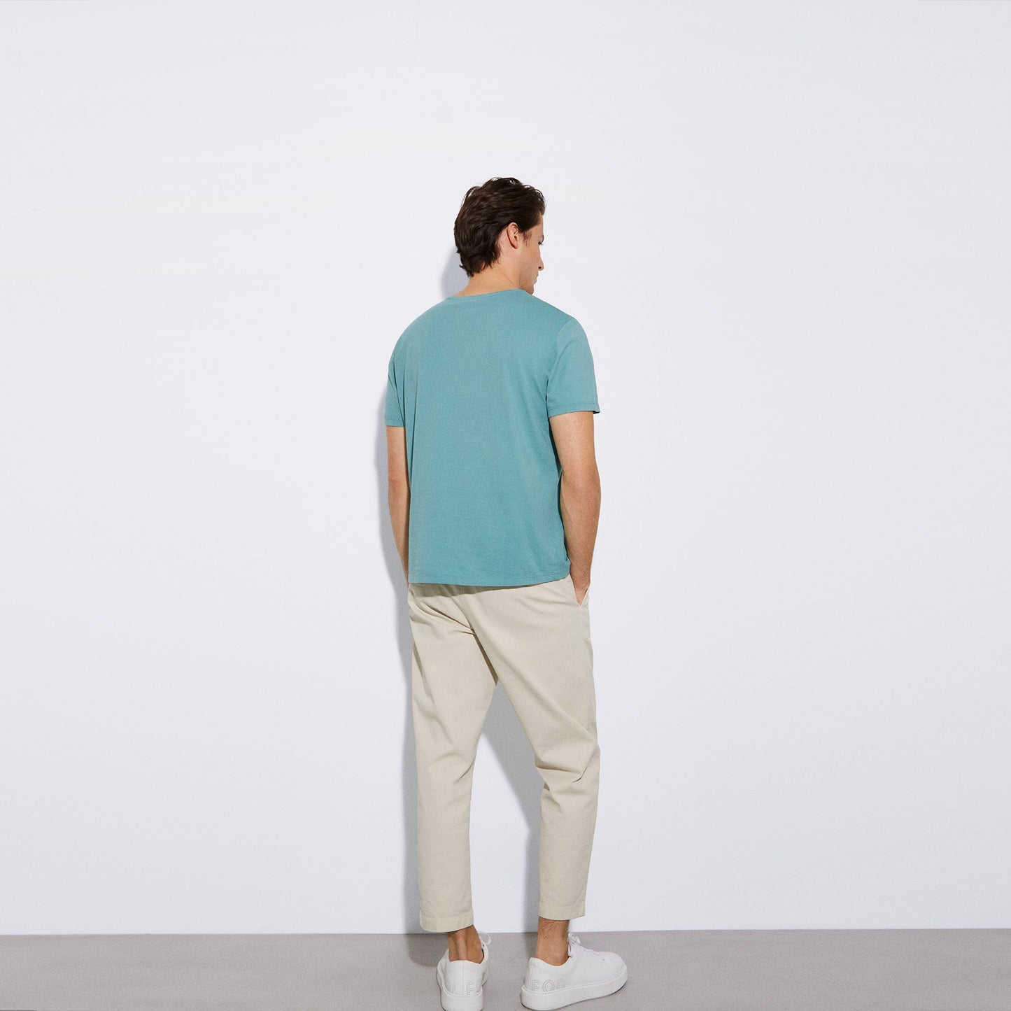 Topaz Blue Short-Sleeved Cotton T-Shirt