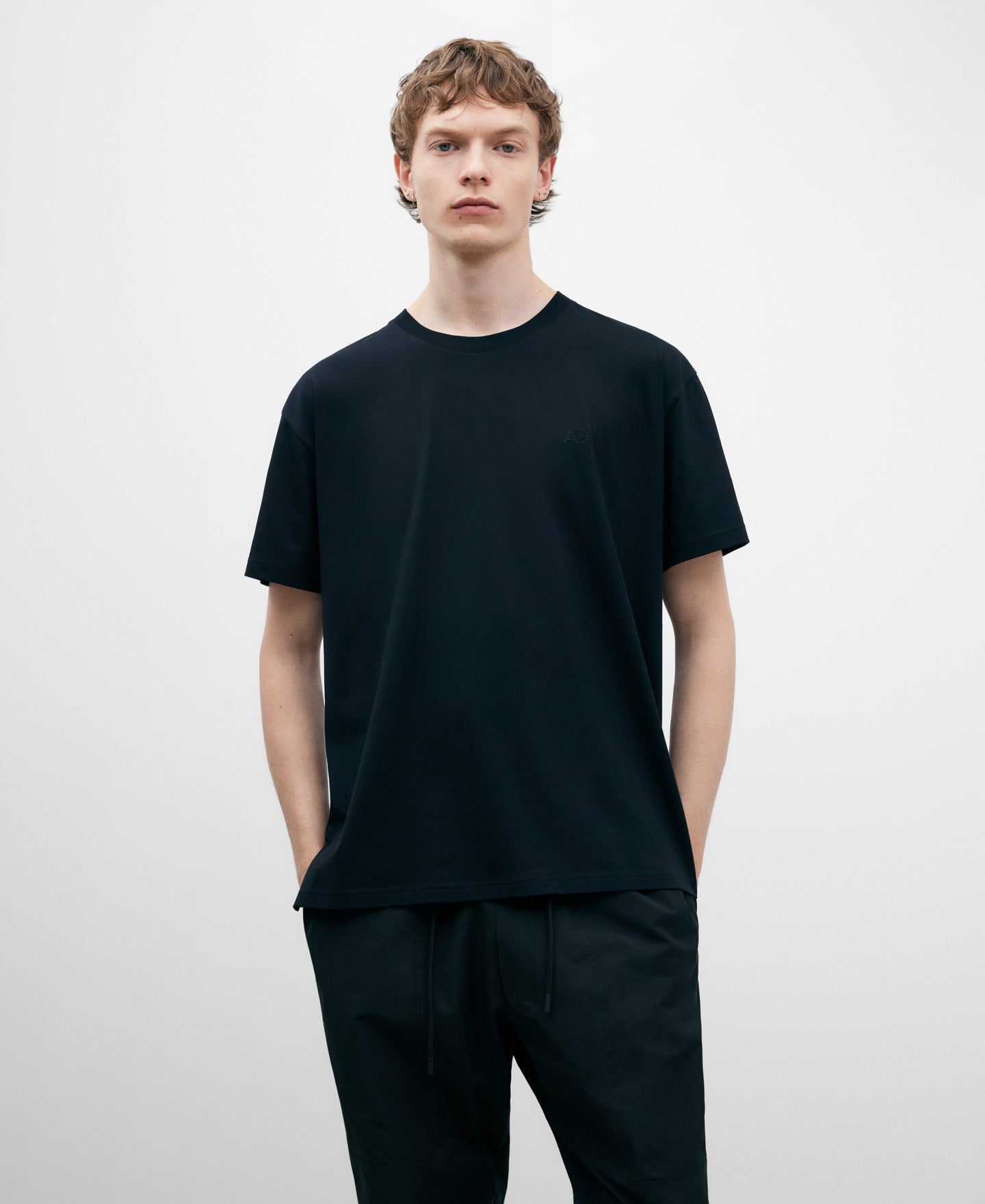 Mercerised Cotton Oversized T-Shirt in Black
