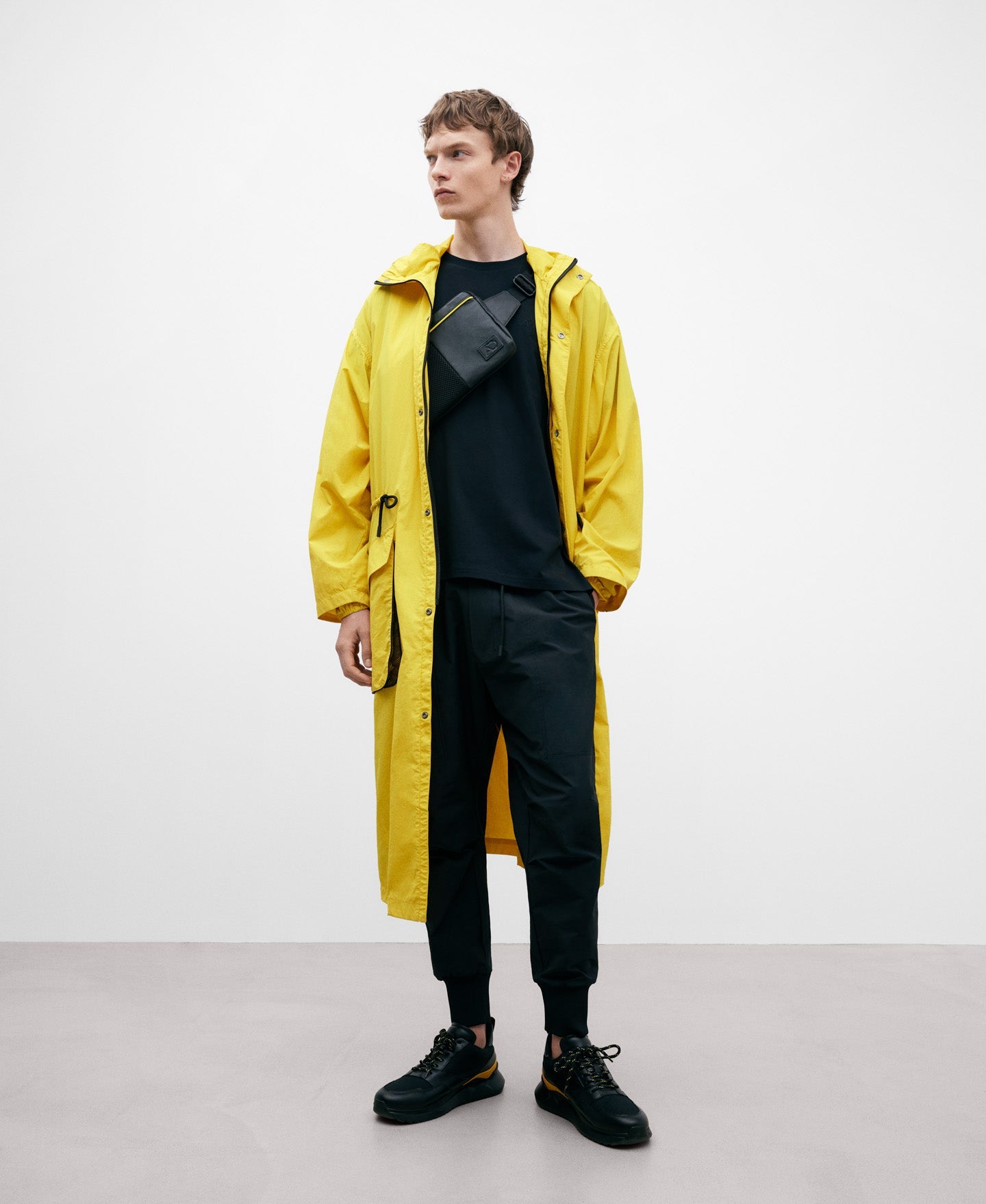 Mercerised Cotton Oversized T-Shirt in Black