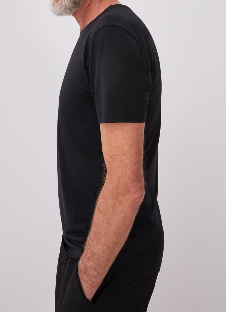 Black Lyocell Short Sleeve T-Shirt