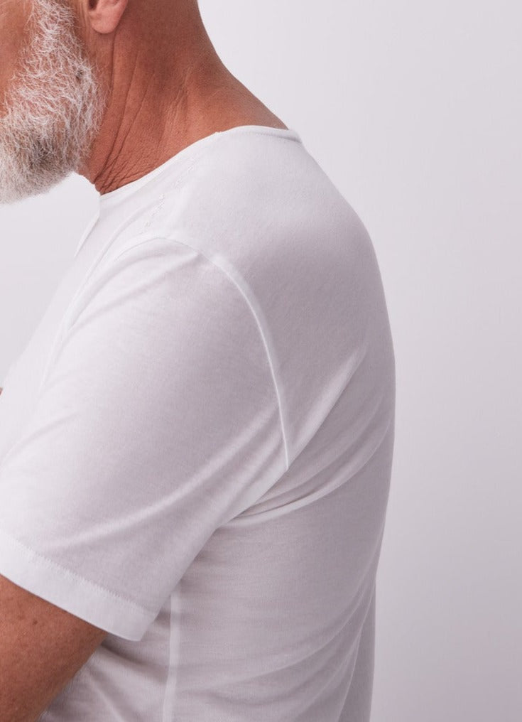 White Lyocell Short Sleeve T-Shirt
