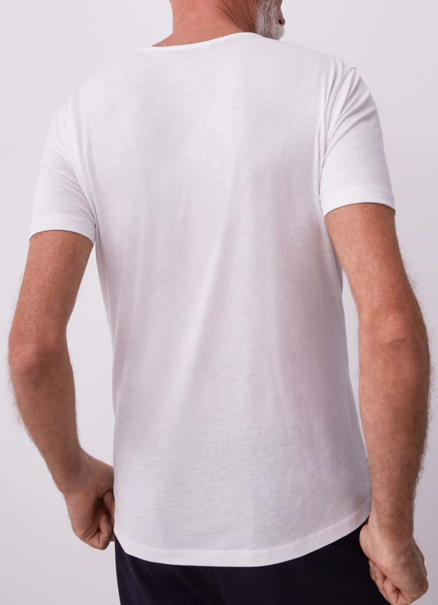 White Lyocell Short Sleeve T-Shirt