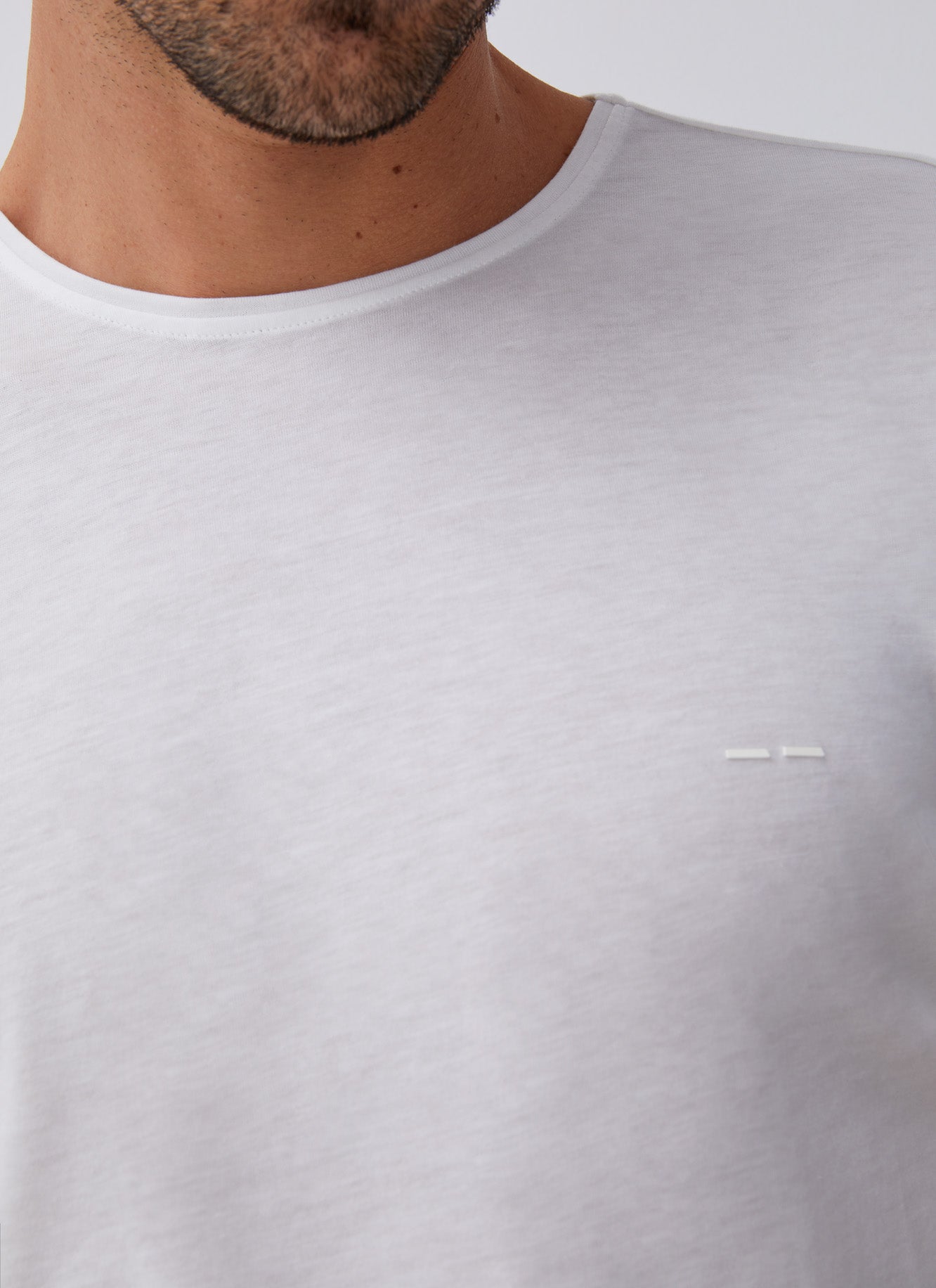 White Lyocell And Cotton T-Shirt