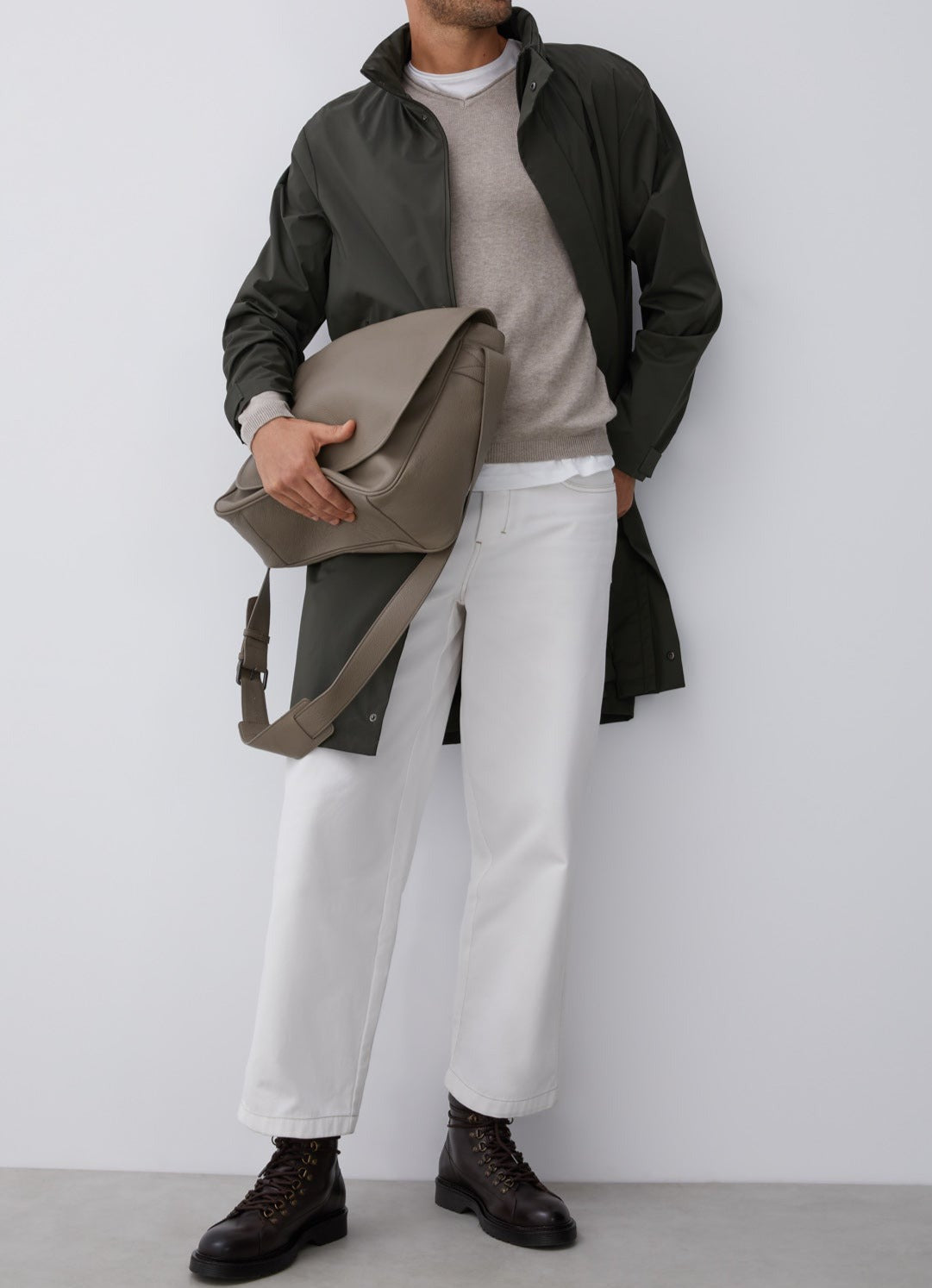 White Lyocell And Cotton T-Shirt