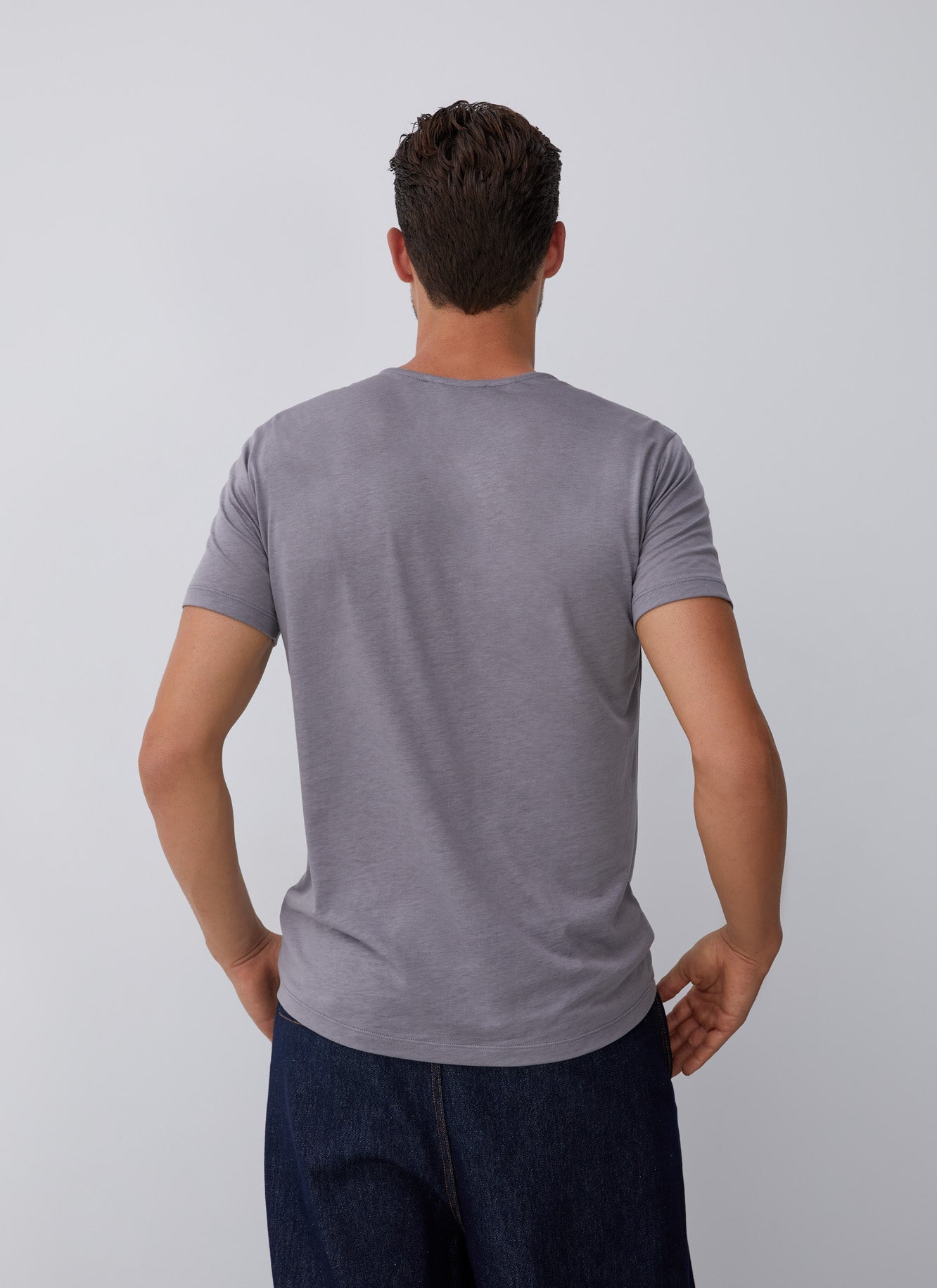 Grey Lyocell And Cotton T-Shirt
