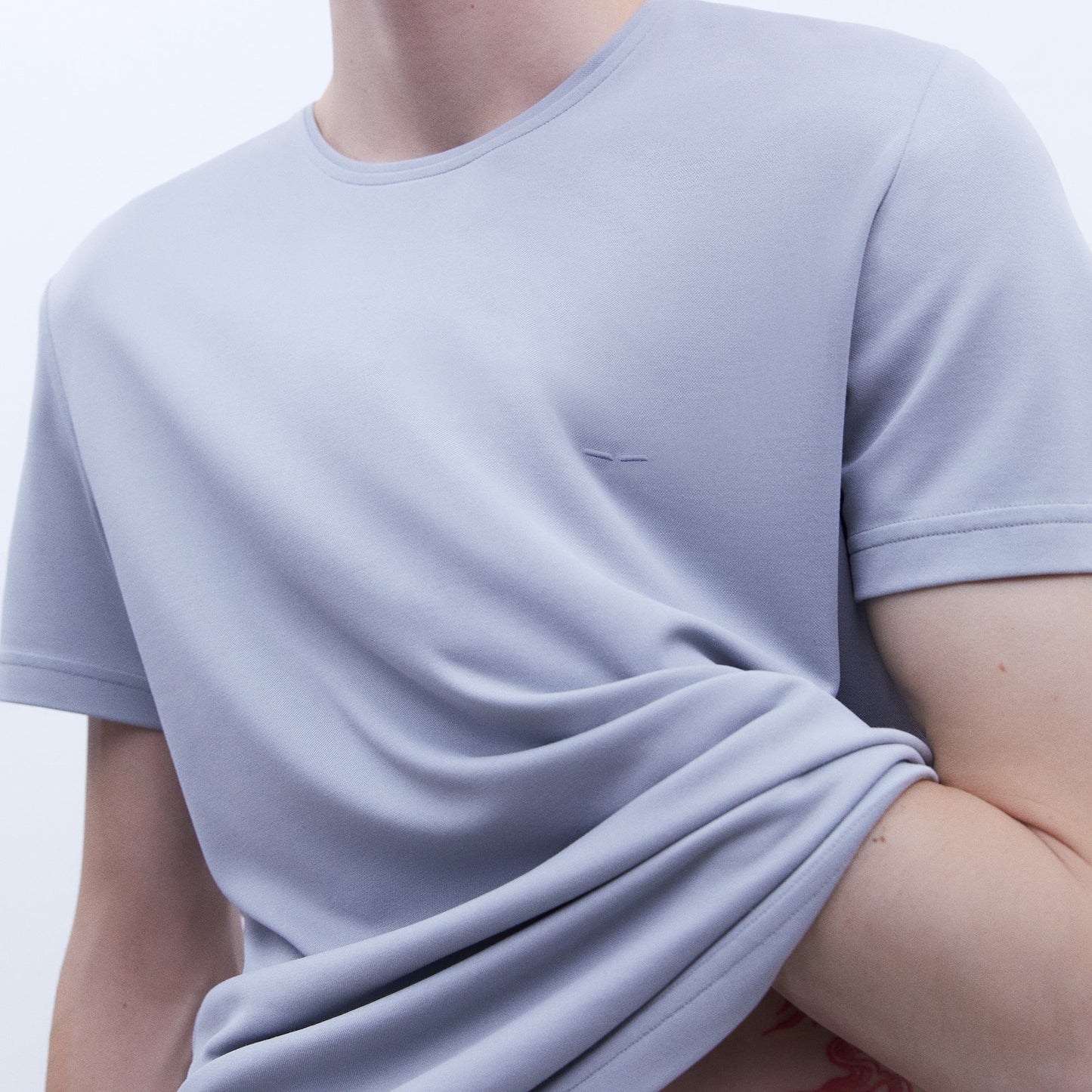 Modal Crew Neck T-Shirt in Light Grey