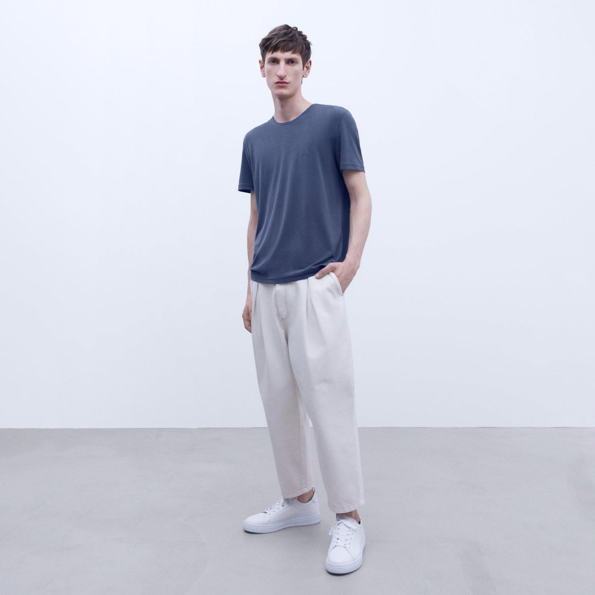 Navy Blue Modal Crewneck Tee