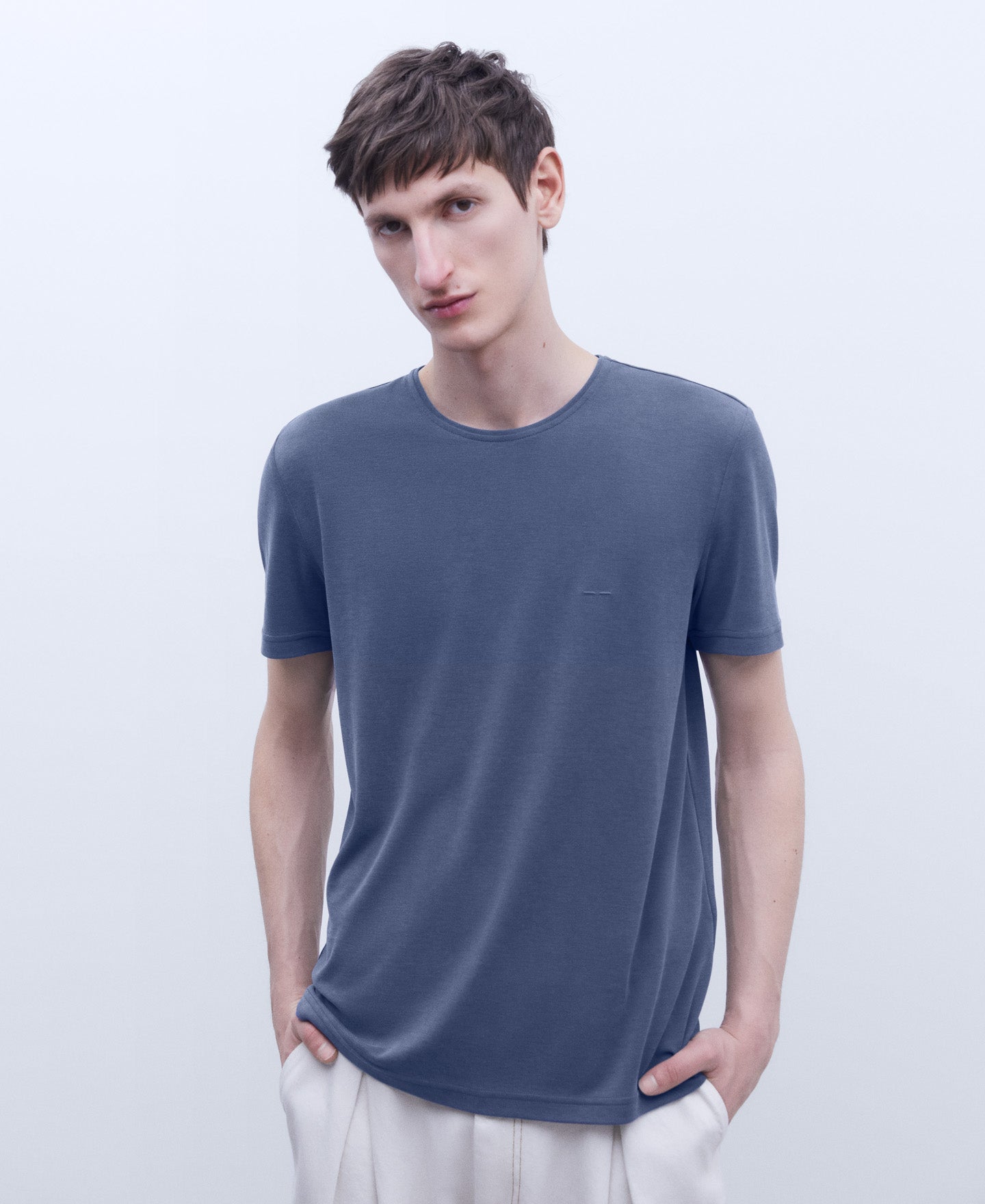 Navy Blue Modal Crewneck Tee