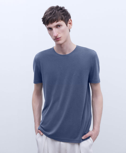 Navy Blue Modal Crewneck Tee
