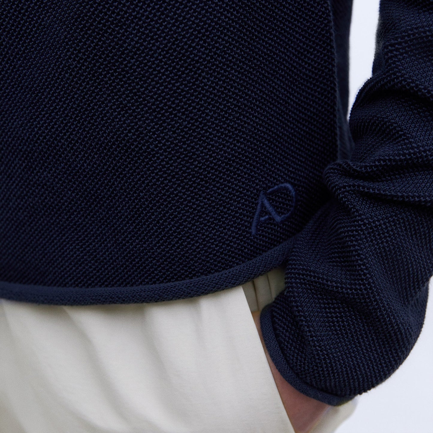 Navy Blue Crewneck Long Sleeve Tee