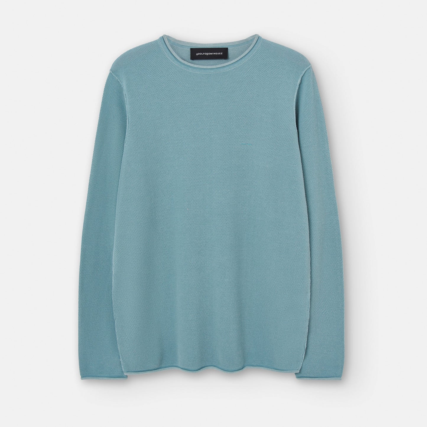 Topazblue Viscose And Cotton Roll Neck Sweater