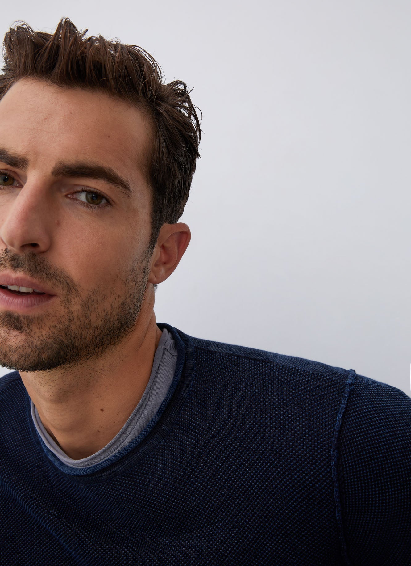 Navy Blue Cotton Pique Washed T-Shirt