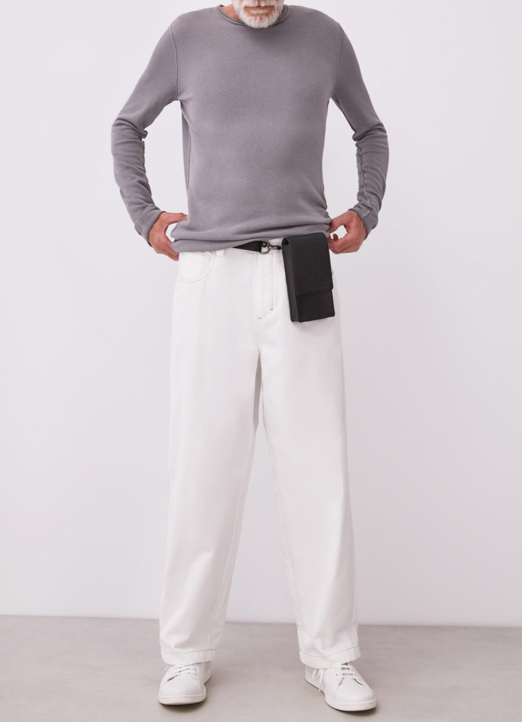 Grey Cotton Pique Washed T-Shirt