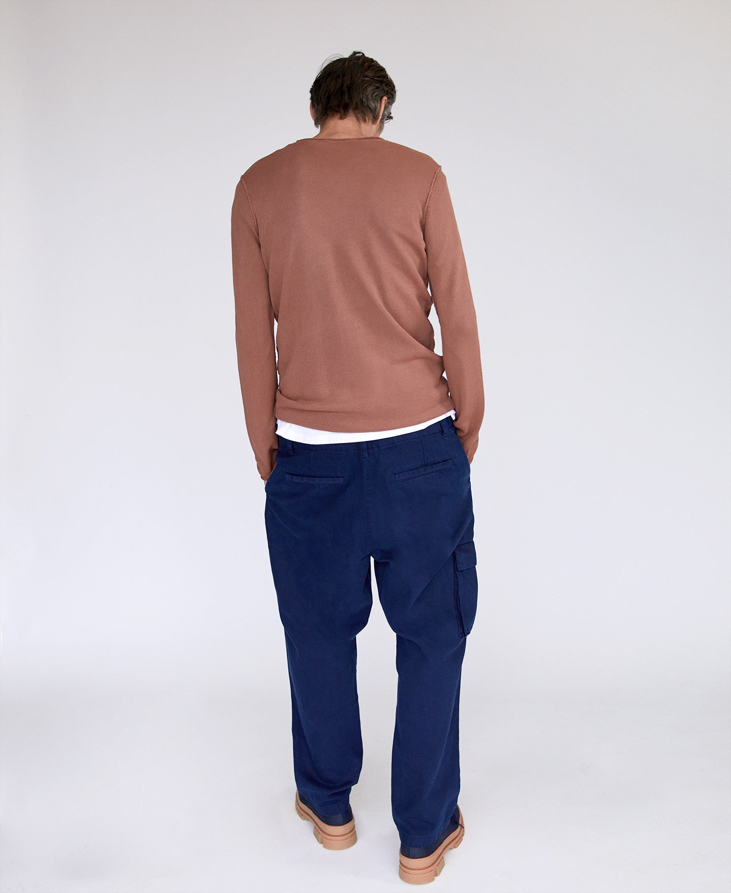 Light Brown Viscose And Cotton Knitted T-Shirt