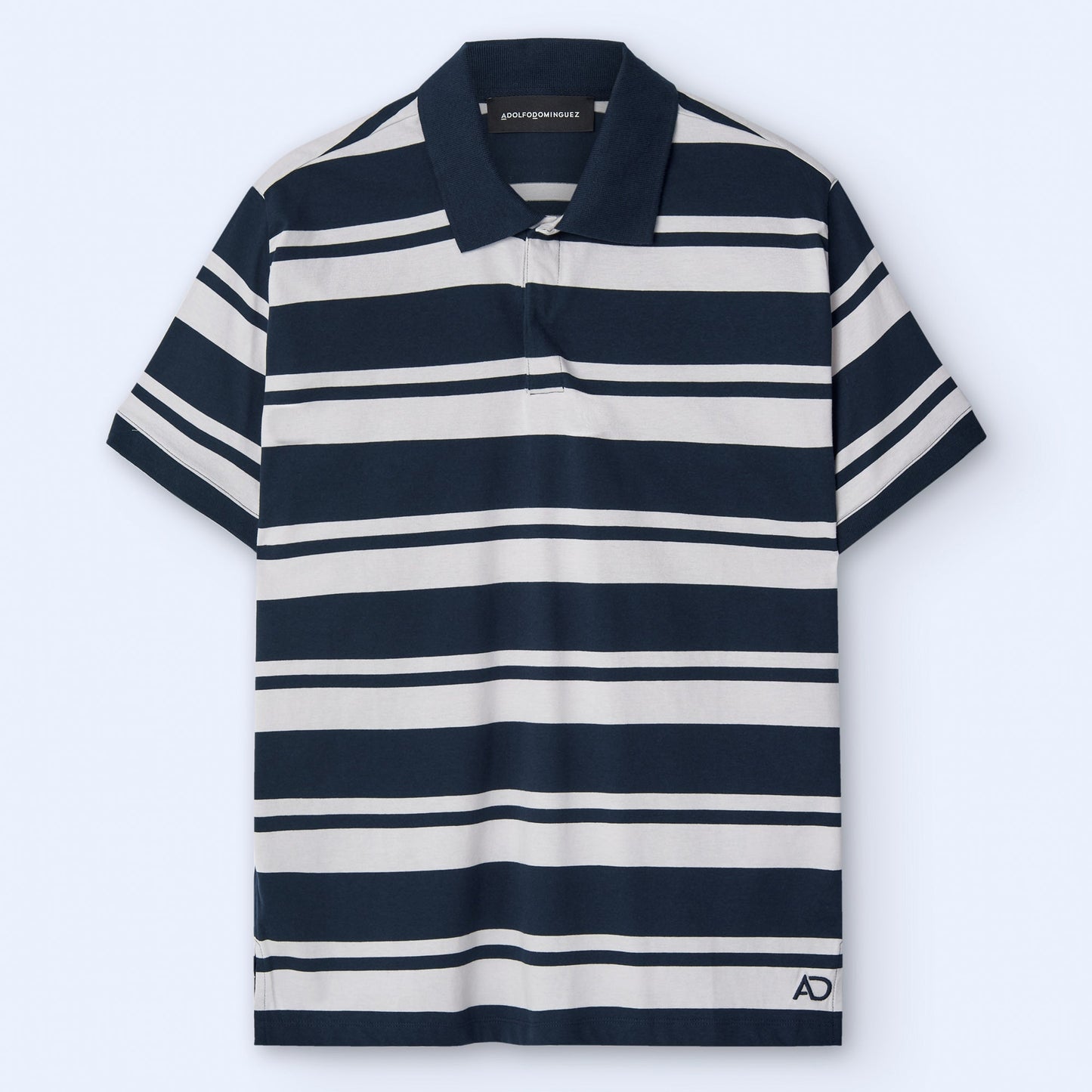 Oversize Striped Cotton Polo - White/Blue