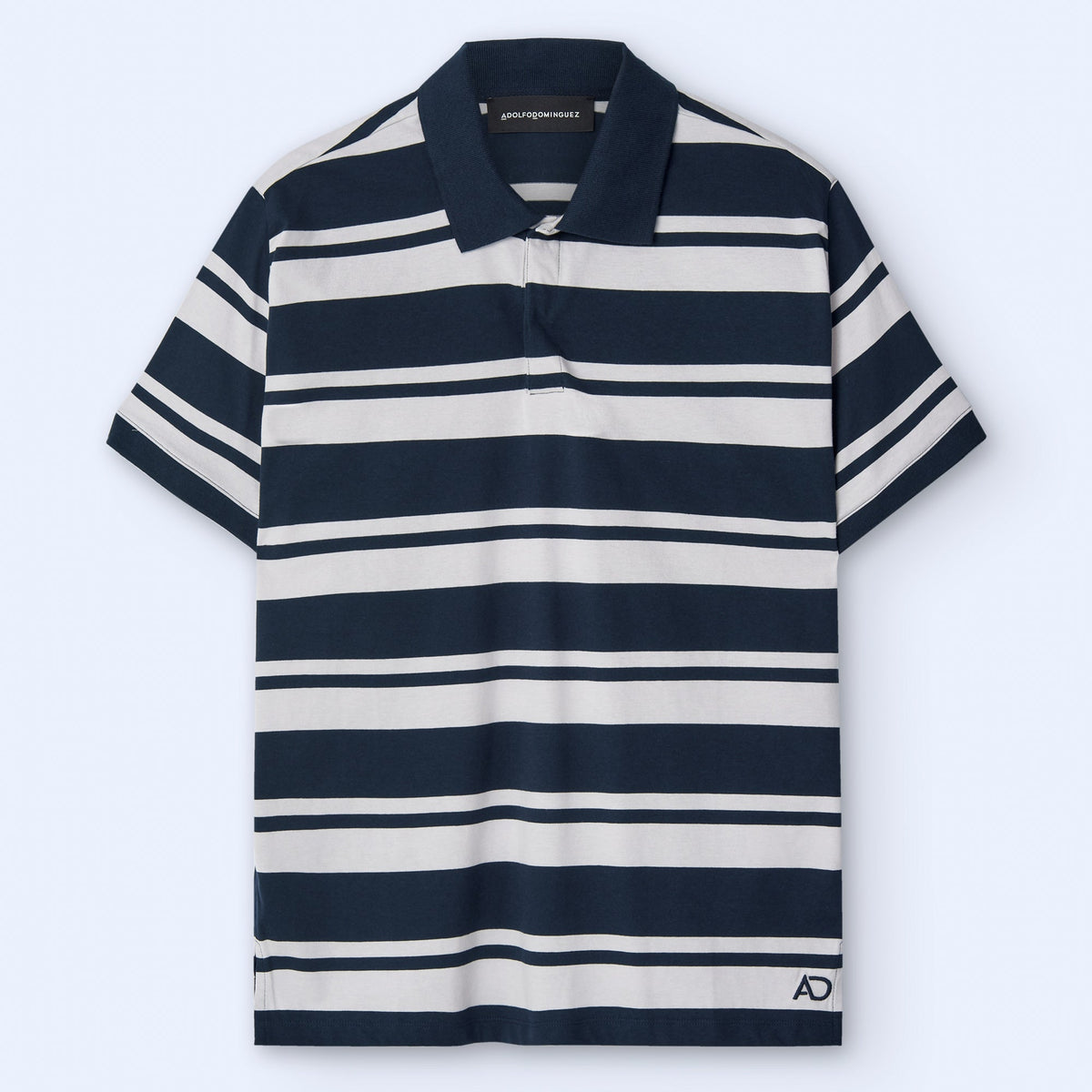 Oversize Striped Cotton Polo - White/Blue