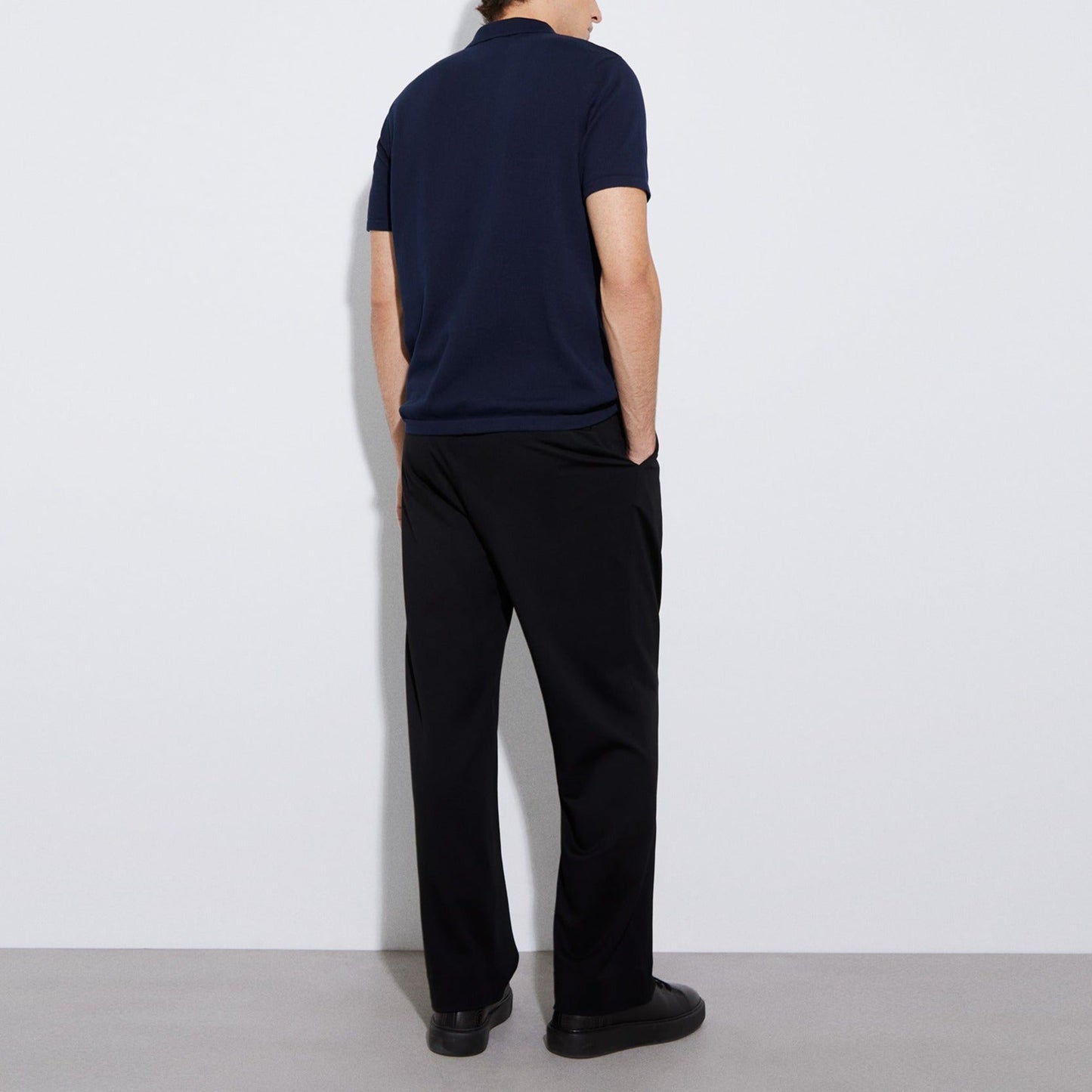 Navyblue Two Button Polo Shirt In Cotton