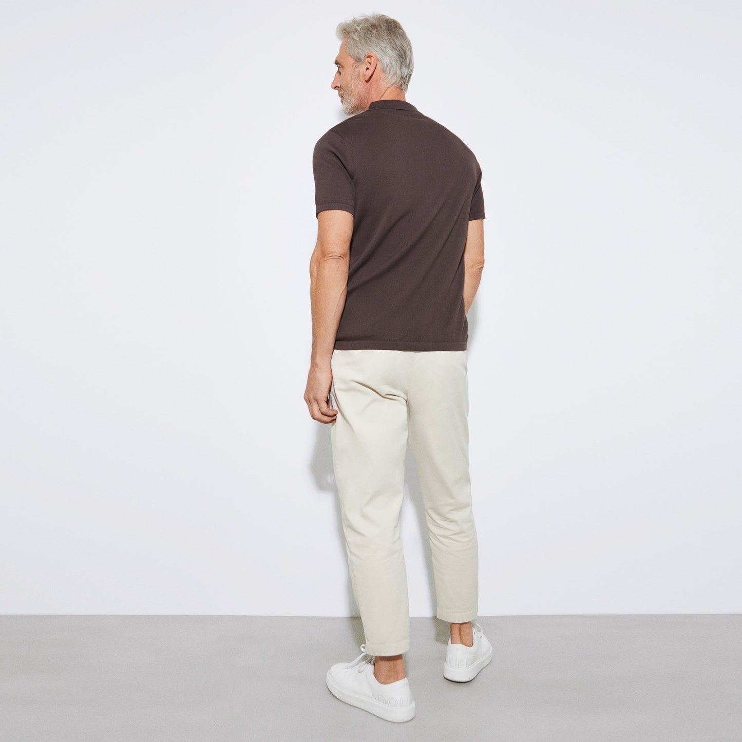 Chesnut Brown Two Button Polo Shirt In Cotton