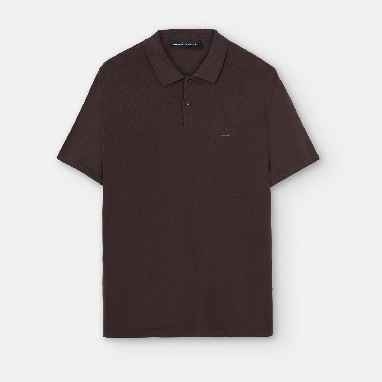 Chesnut Brown Two Button Polo Shirt In Cotton