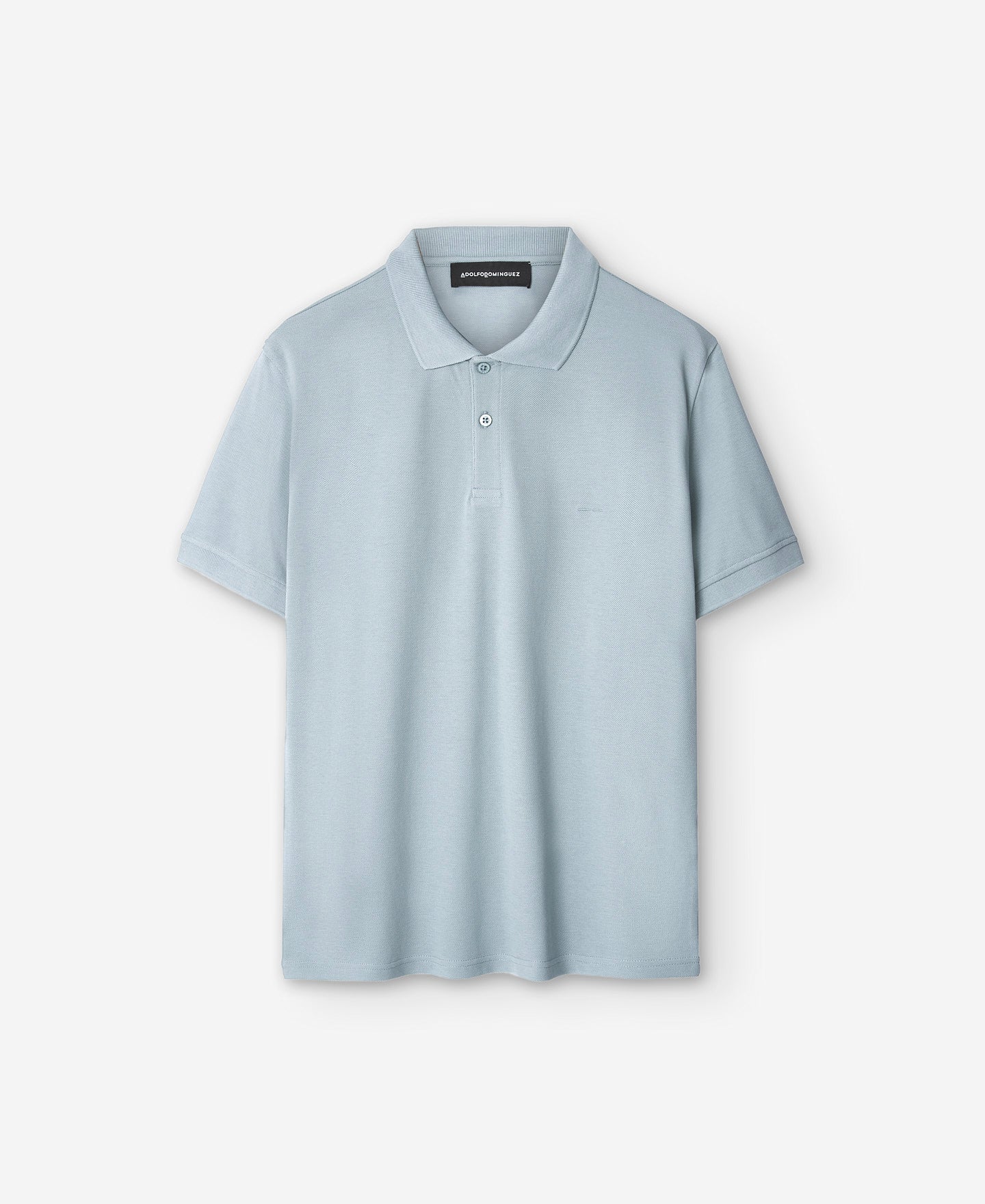 Light Blue Cotton Piqué Polo Shirt For Men
