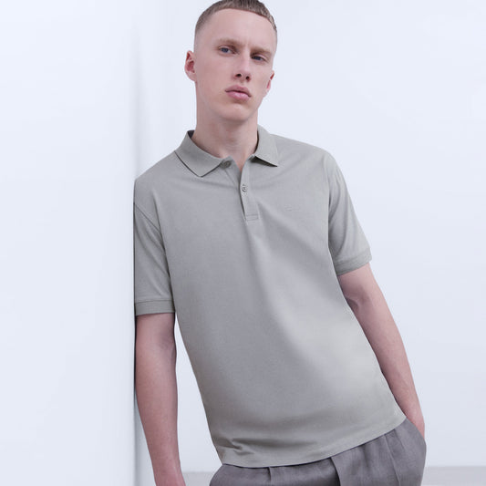 Luxury Grey Cotton Polo Shirt