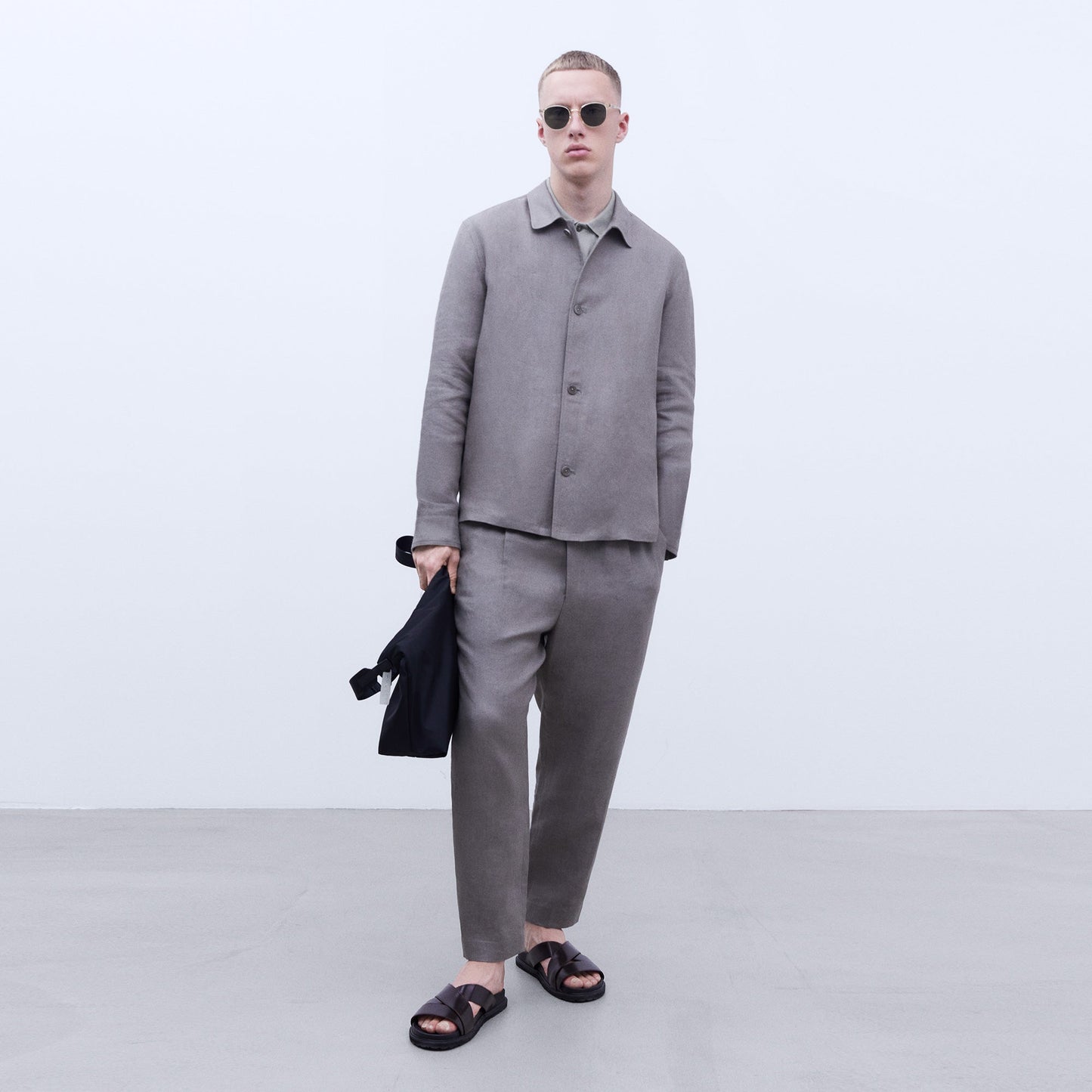 Luxury Grey Cotton Polo Shirt