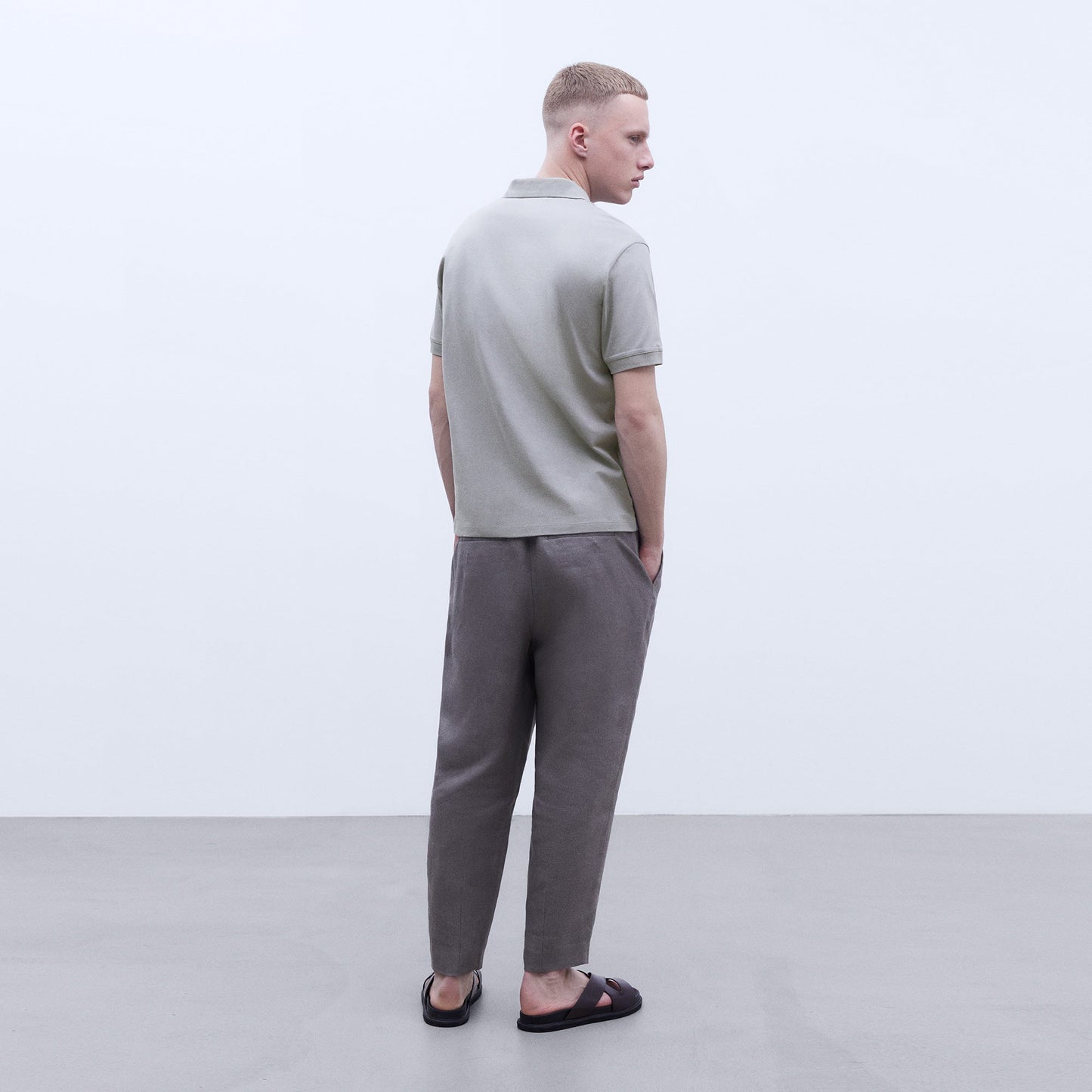 Luxury Grey Cotton Polo Shirt