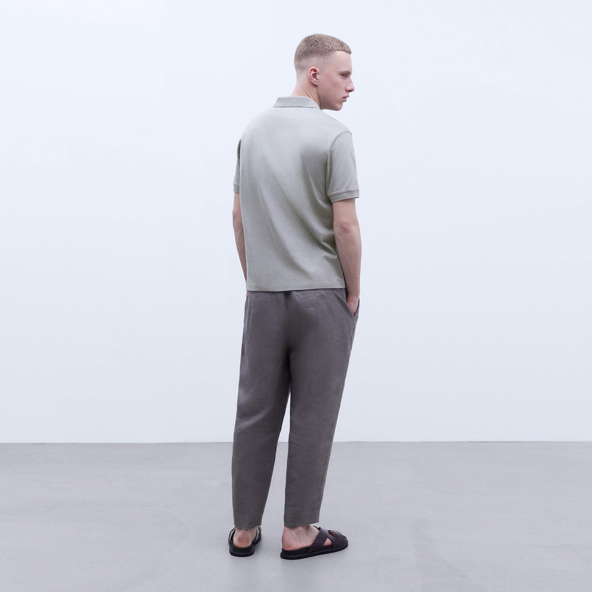 Luxury Grey Cotton Polo Shirt