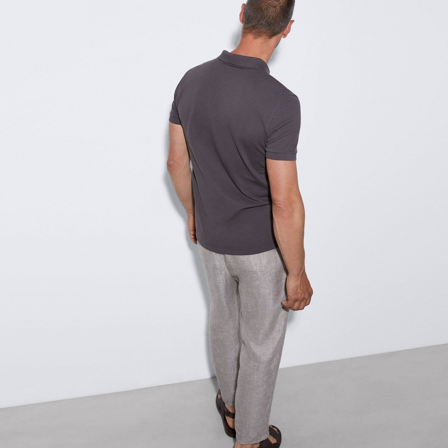 Chesnut Brown Cotton Pique Two Button Polo Shirt
