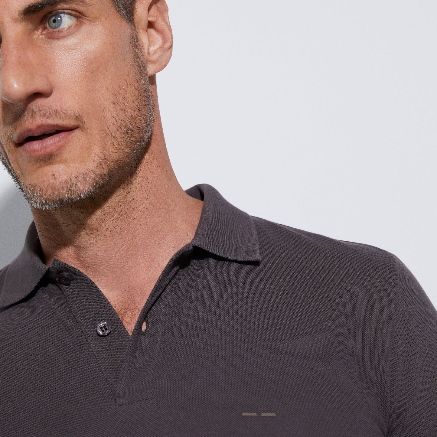Chesnut Brown Cotton Pique Two Button Polo Shirt
