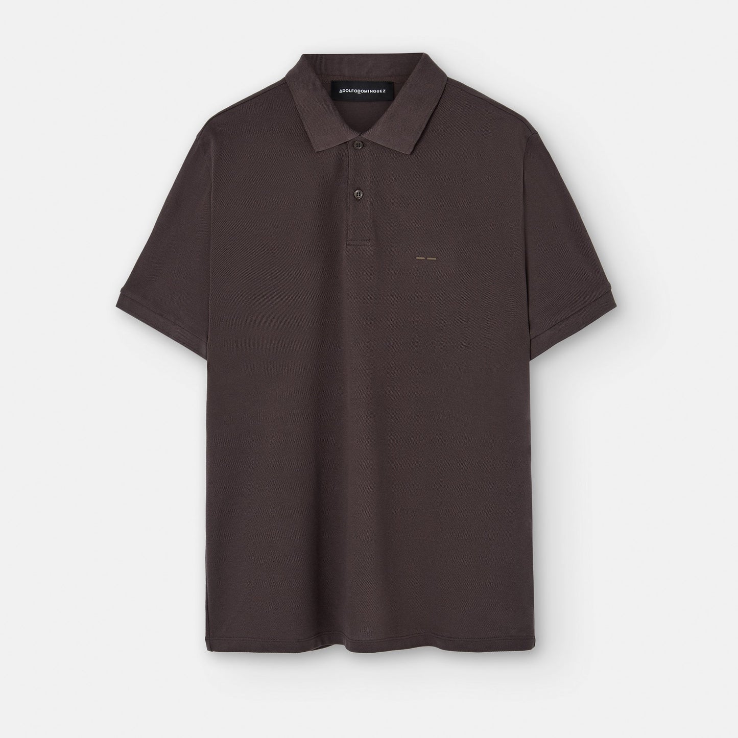Chesnut Brown Cotton Pique Two Button Polo Shirt