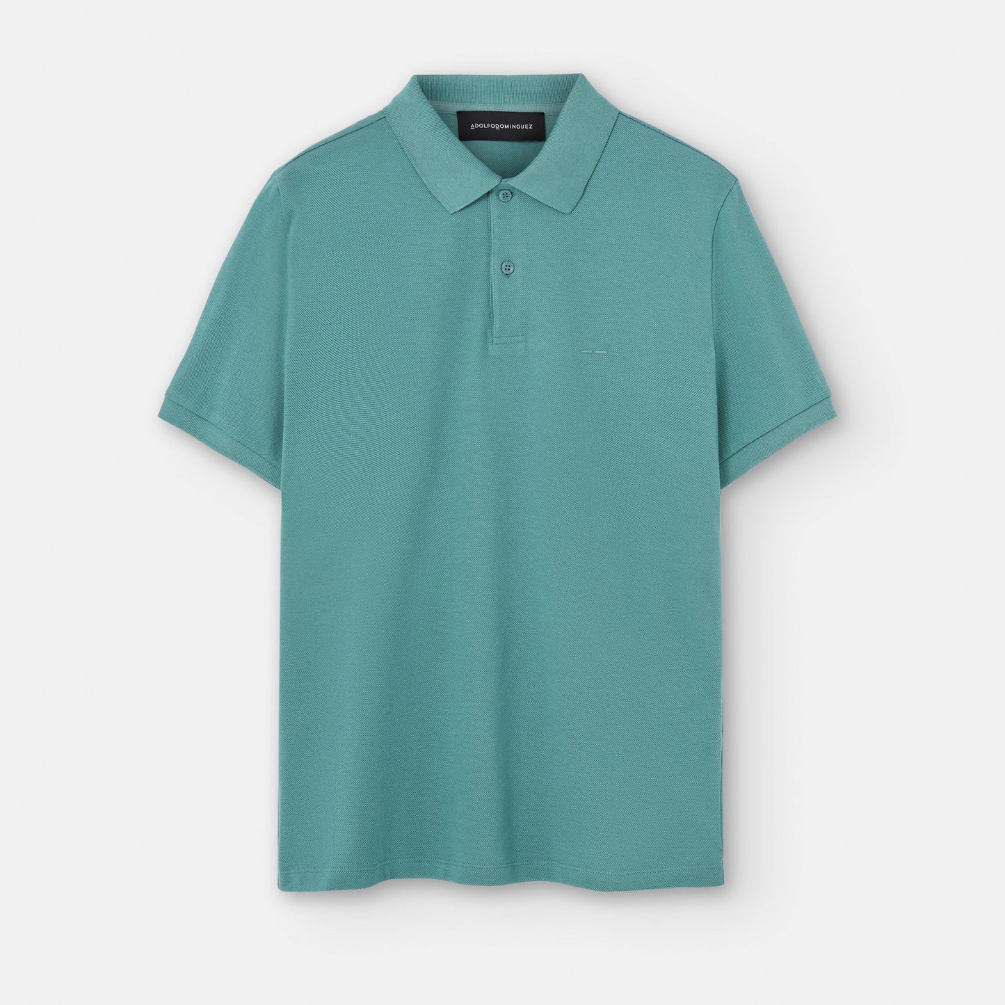 Topaz Blue Cotton Pique Two Button Polo Shirt