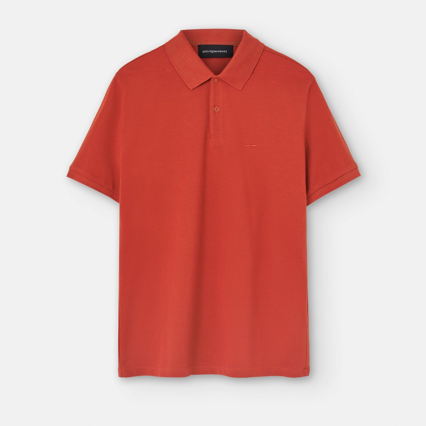 Tile Red Cotton Pique Two Button Polo Shirt