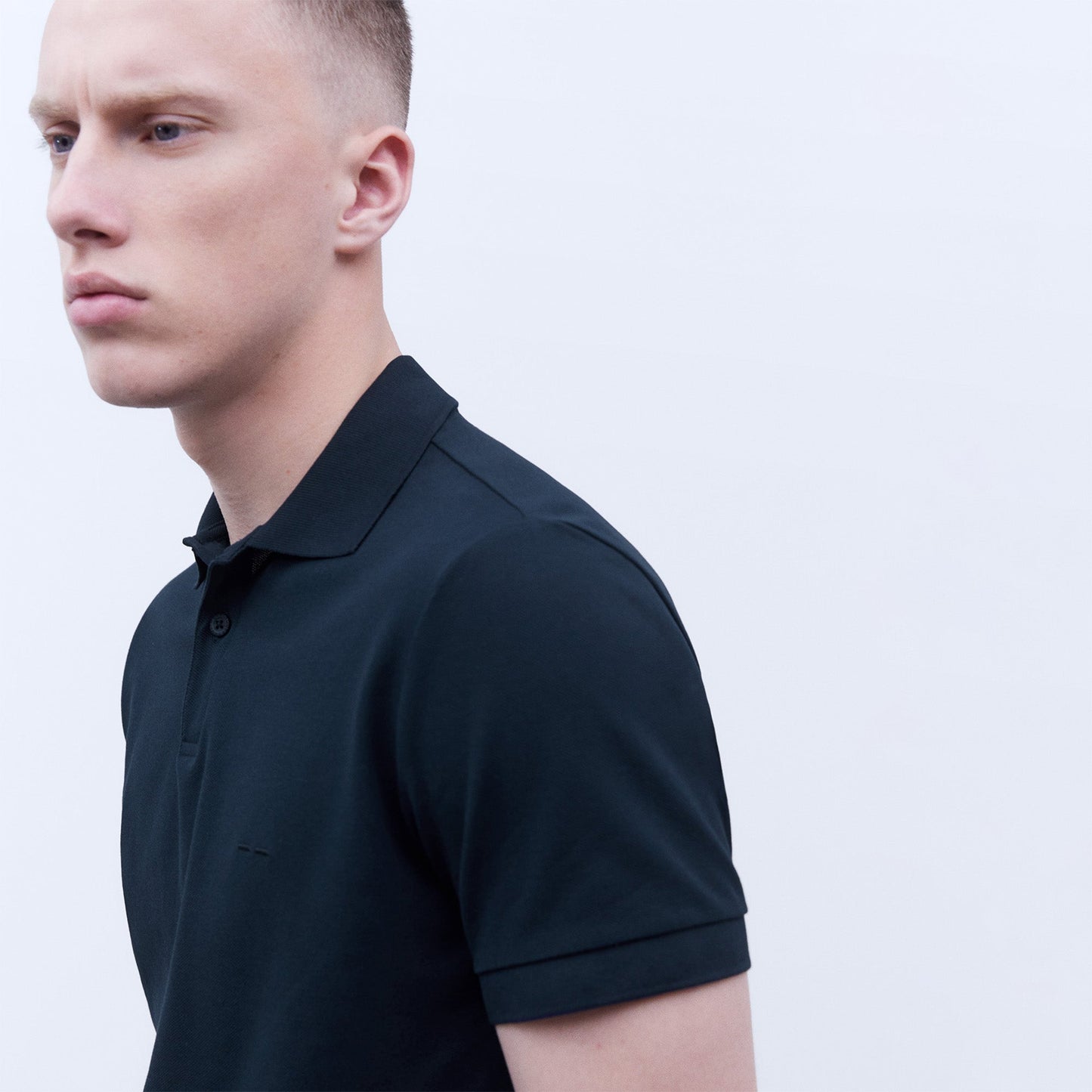 Navy Blue Cotton Polo Shirt